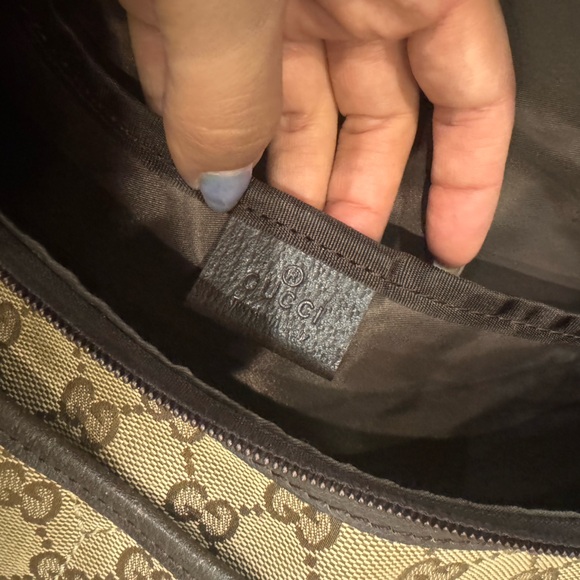 Gucci Classic Canvas GG Monogram Shoulder Strap Messenger diaper Mom bag purse - Picture 4 of 8